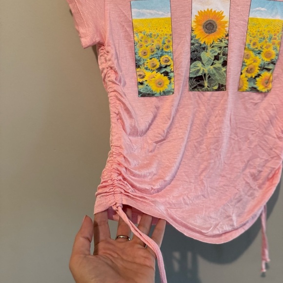 Sunflower Twisted Rushed Y2k Pink Baby Tee Shirt Size Small NWOT t1231 - Picture 10 of 10